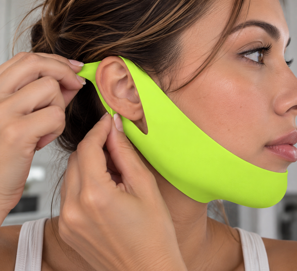 Pull both ends up and secure behind your ears.